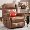 KWPZQEB Faux Leather Manual Recliner Chair, Heavy Duty Manual Recliner w/ Footrest, 8 Vibrating Nodes & 3 Massage Modes for Living Room, Bedroom - 2 of 4