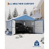 12x20 FT Metal Carport, Enclosed Car Port with Reinforced Frame and Steel Roof for All-Weather Use, Metal Garage Shed for Full-Sized Pickup Trucks - 4 of 4