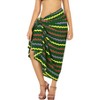 HAPPY BAY Women's Vacation Beachwear Swimsuit Pareo Sarong Bikini Wrap Bathingsuit One Size Green, Zig Zag - 2 of 4