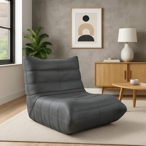 Modern Accent Chair – Comfy Upholstered Armchair with High-Density Cushion & Plush Foam – Chair for Living Room or Bedroom - Leathaire Gray - 1 of 4