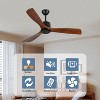 Wanze of Ocean 52 in. Modern Black Noiseless Solid Wood Brown 3 Blades Downrod Mount Ceiling Fan with 2 Downrods and Remote - 3 of 4