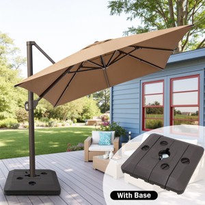 Crestlive Products 10'x 13' Patio cantilever Umbrella with Base Set High-strength Aluminum Pole with 360°Rotation 5 Heights Adjustable - 1 of 4