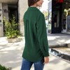 Anna-Kaci Women's Long Sleeve Textured Blouse with Button-Up Detail and Spread Collar - 3 of 4