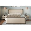 Okak Modern Platform Bed Frame with Curved Upholstered Headboard and Footboard Metal Slats Storage Bed Easy Assembly, Beige - 2 of 4