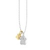 GILDED 1/10 Ctw Lab Grown Diamond Charm Pendants Necklace in 925 Sterling Silver & 14KT Gold Plated - Butterfly, Heart Lock & Key, Paw - 18" Chain - 2 of 4