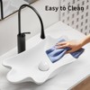 Hrinhom 24.4" W Shell Shape Bathroom Vanity Sink Above Counter,Modern Ceramic Wash Basin Without Faucet - 2 of 4