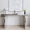 60" Modern Mirrored Console Table,Rectangular Entryway Accent Table with Tempered Glass,Sofa Table for Living Room or Hallway-Coolbibila - 2 of 4