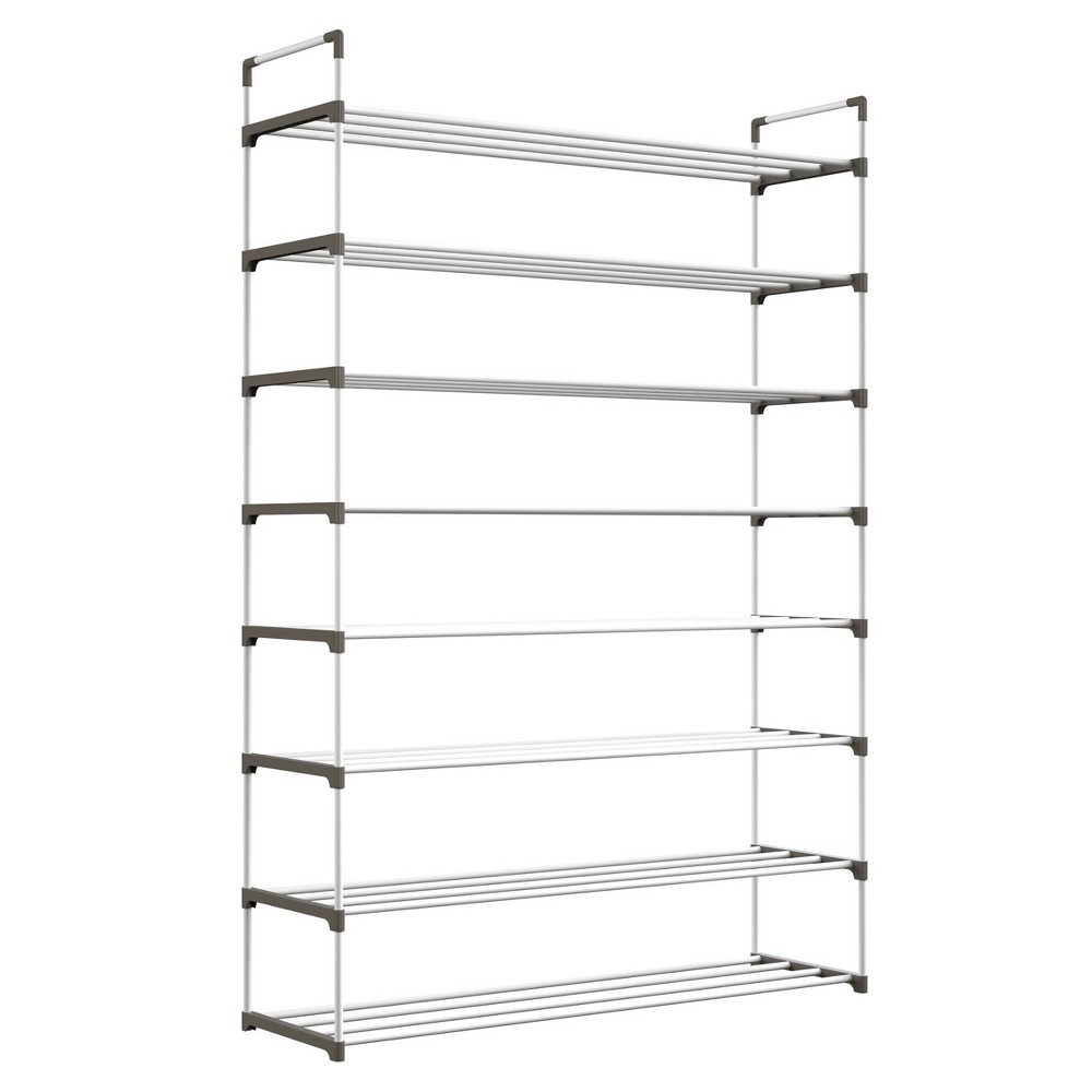 Home-Complete 8 Tier Shoe Rack for 40 Pairs White