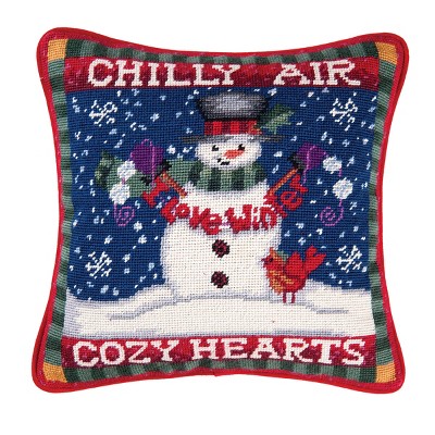 C&F Home 14" x 14" Chilly Air Snowman Needlepoint Pillow