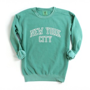 Simply Sage Market Embroidered New York Varsity Garment Dyed Sweatshirt - 1 of 4