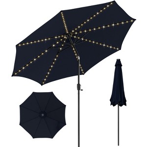 Costway 10 FT 112 LED Solar-Lighted Patio Table Market Umbrella Crank Tilt Outdoor Beige/Coffee/Navy/Wine - 1 of 4