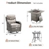 Buenhomino 7 Pieces Outdoor Patio Furniture Set with 30" Square Fire Pit Table, Rattan Wicker Swivel Rocker Chairs Sets - 2 of 4