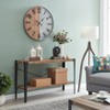 Modern Industrial Console Table Metal/Distressed Wood - Danya B.: Entryway, Black Frame, with Storage Shelf - 3 of 4