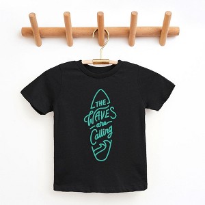 The Juniper Shop The Waves Are Calling Surf Board Toddler Short Sleeve Tee - 1 of 2