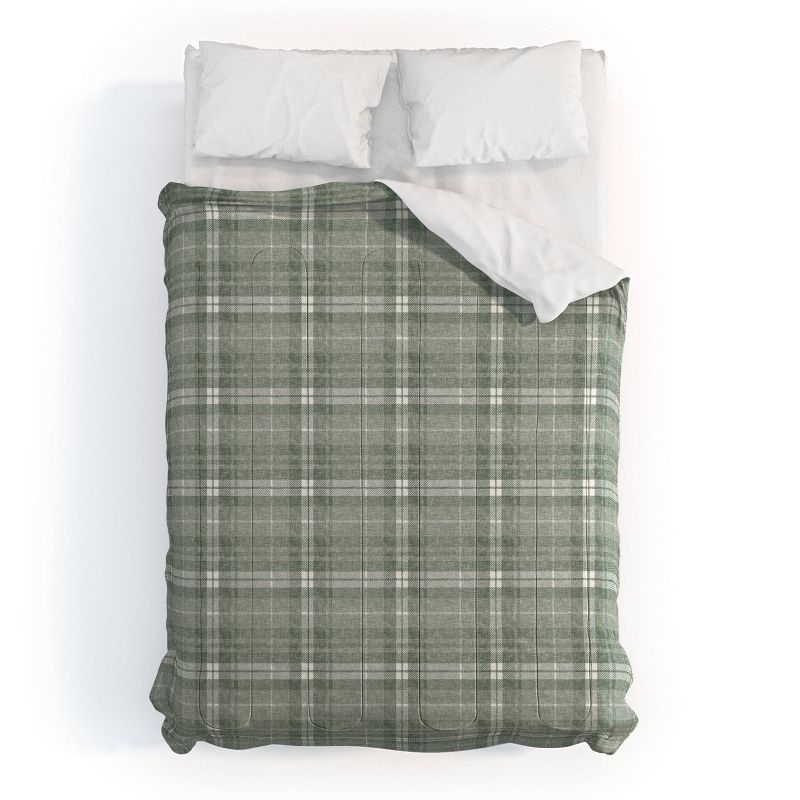Little Arrow Design Co Fall Plaid Comforter Set Sage Green - Deny Designs, 1 of 6