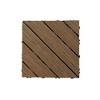 11 Pieces of 11.7" x 11.7" Textured Plastic Wood Deck Tiles for Outdoor Terrace Flooring, Brown - 4 of 4