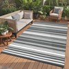 Modern Outdoor Plastic Straw Rug Reversible Mat, Striped Waterproof Rugs for Deck Backyard Porch RV Camper Picnic Balcony Beach - 3 of 4