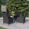 vidaXL Patio Dining Set Outdoor Dining Set Table and Chair Set for Garden - Dark Gray 31.5" Table Length 4 Chairs - 2 of 4