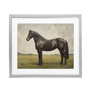 Stupell Industries Espresso Horse Portrait Framed Print Under Glass Art - 1 of 4
