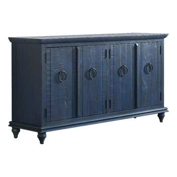 Martin Svensson Home Garden District Rustic Blue Solid Wood 65" TV Stand