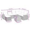 vidaXL 8 Piece Patio Sofa Set with Cushions Beige Poly Rattan - Beige and Cream 3x Corner 3x Middle Footrest Table - 4 of 4