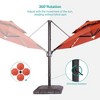 Sonkuki 11Ft LED Double Top Aluminum  LED Cantilever Patio Umbrella with Base for Patio Deck Garden - 4 of 4