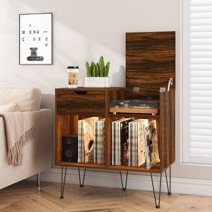 Hommpa Stylish Record Listening Station Play Stand with Clamshell Design & LED Backlight - 1 of 4