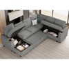 Belffin Chenille 7-Seater U-Shaped Sleeper Sectional - Modular Couch with Pull-Out Bed & All-Module Storage - 4 of 4