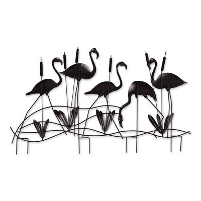 47.5" Pink Iron Flamingo Garden Stake with Cattails