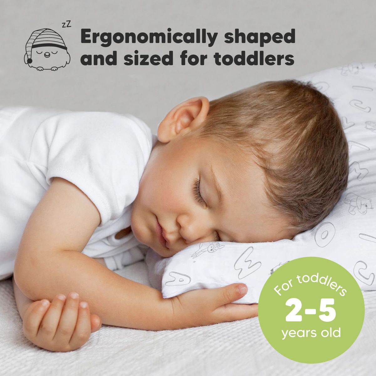 KeaBabies Toddler Pillow with Pillowcase, 13X18 Soft Organic Cotton Toddler Pillows for Sleeping, Kids Travel Pillow Age 2-5 - thumbnail 2