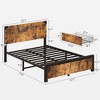 Garvee Full Bed Frame with 4 Storage Drawers & Headboard, Rustic Wood and Metal Design, No Box Spring Needed, Noise Free - 2 of 4