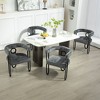 CENGHU Dining Chairs, Contemporary Designed PU Fabric Upholstered Barrel Side Chairs with Black Metal Legs, Round Kitchen Accent Chairs, Gray - 4 of 4