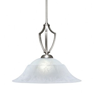 Toltec Lighting Zilo 1 - Light Pendant in  Graphite with 20" White Marble Shade - 1 of 1