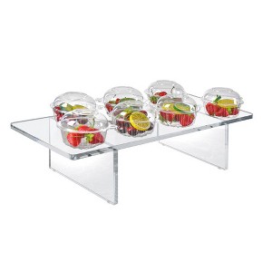 Azar Displays Clear Acrylic 22"W x 10"D x 6"H 1/2" Thick Deluxe Riser w/ Bumpers - 1 of 4