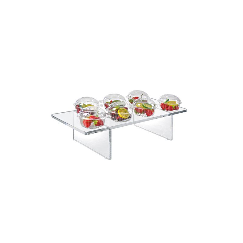 Azar Displays Clear Acrylic 22"W x 10"D x 6"H 1/2" Thick Deluxe Riser w/ Bumpers, 1 of 9