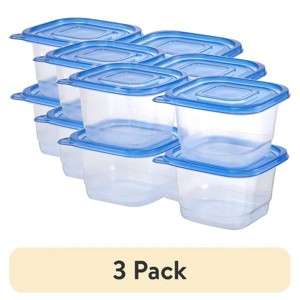 (3 pack) 4 Pack 4.4Cup Plastic Square Food Storage Container - 1 of 4