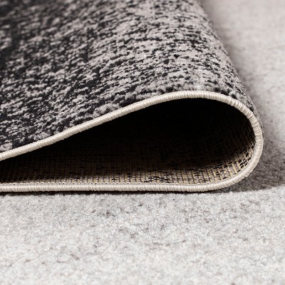 Gray and Cream Abstract Reversible 4' x 6' Synthetic Rug