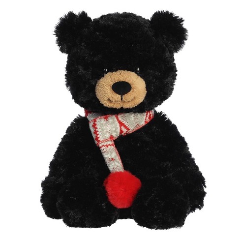 Aurora Large Bundled Bear Erik Holiday Festive Stuffed Animal Black 14 ...