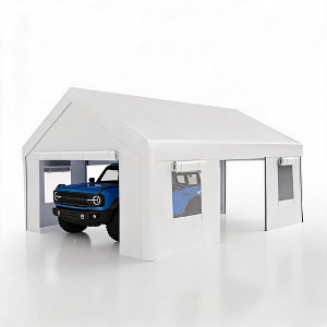 Heavy-Duty 13x20 ft Portable Garage Carport Canopy - Galvanized Steel ...