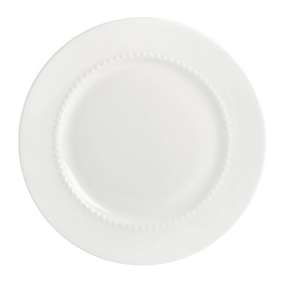 White Porcelain Embossed 16-Piece Dinnerware Set, Service for 4