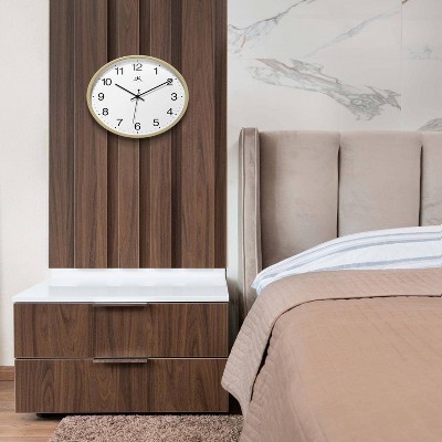 10-Inch Light Oak and White Round Wall Clock