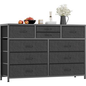 10 Drawers Fabric Dressers for Bedroom, Wood Top, Steel Frame, Modern Chest of Drawers, Lightweight Dresser with Fabric Bins for Living Room, Hallway - 1 of 4