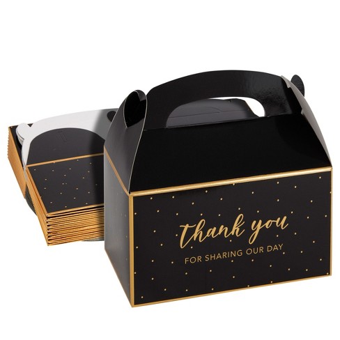 Sparkle And Bash 24 Pack Black And Gold Thank You Party Favor Gable ...