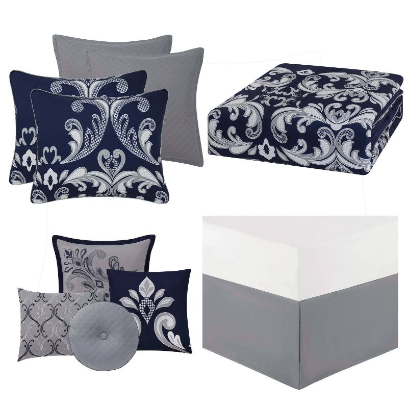 Dolce Comforter Set Navy/Silver - Style 212, 3 of 7