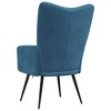 vidaXL Relaxing Chair Blue Velvet - 4 of 4