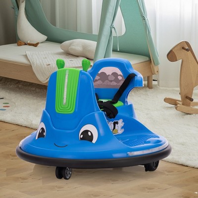 Whisen Kids' Snail Bumper Riding Car Gift with 360°Spin, Music,, Soft Bumper, Seat Belt