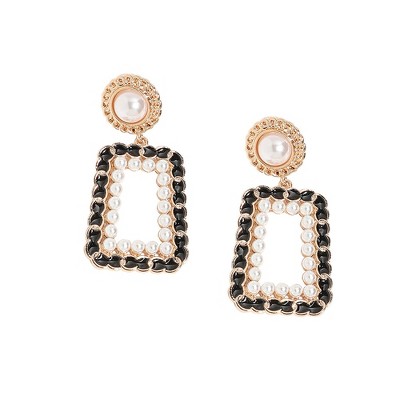 SOHI Women's Onyx Black Party Drop Earrings