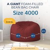 Ultimate Sack 4ft Bean Bag Chair, Oversized Comfortable Indoor Floor Lounger, Giant Foam-Filled Furniture for Relaxing, Burgundy Suede - 3 of 4