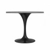 LeisureMod Verve 5-Piece Dining Set, 36" Round Resin Top Table and 4 Leather Dining Chair - 4 of 4