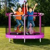 Hooseng 60" Oval Trampoline for Kids, 5 FT Indoor & Outdoor Toddler Trampoline with Safety Enclosure, Adjustable Gymnastics Bar, Swing & Toys - 2 of 4